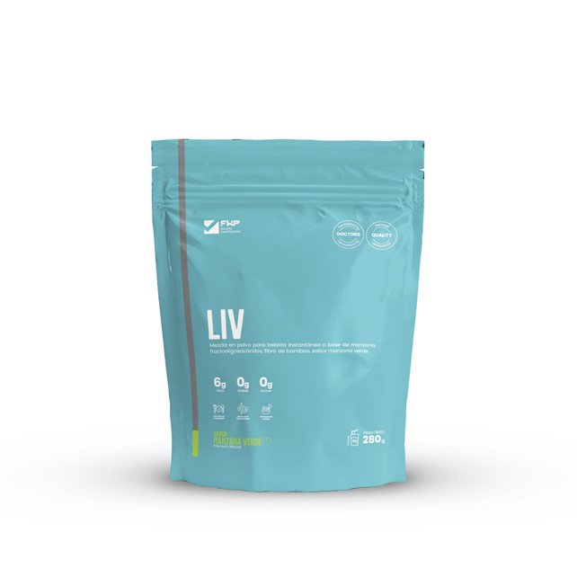 Vaso de agua con LIV fibra preparada
